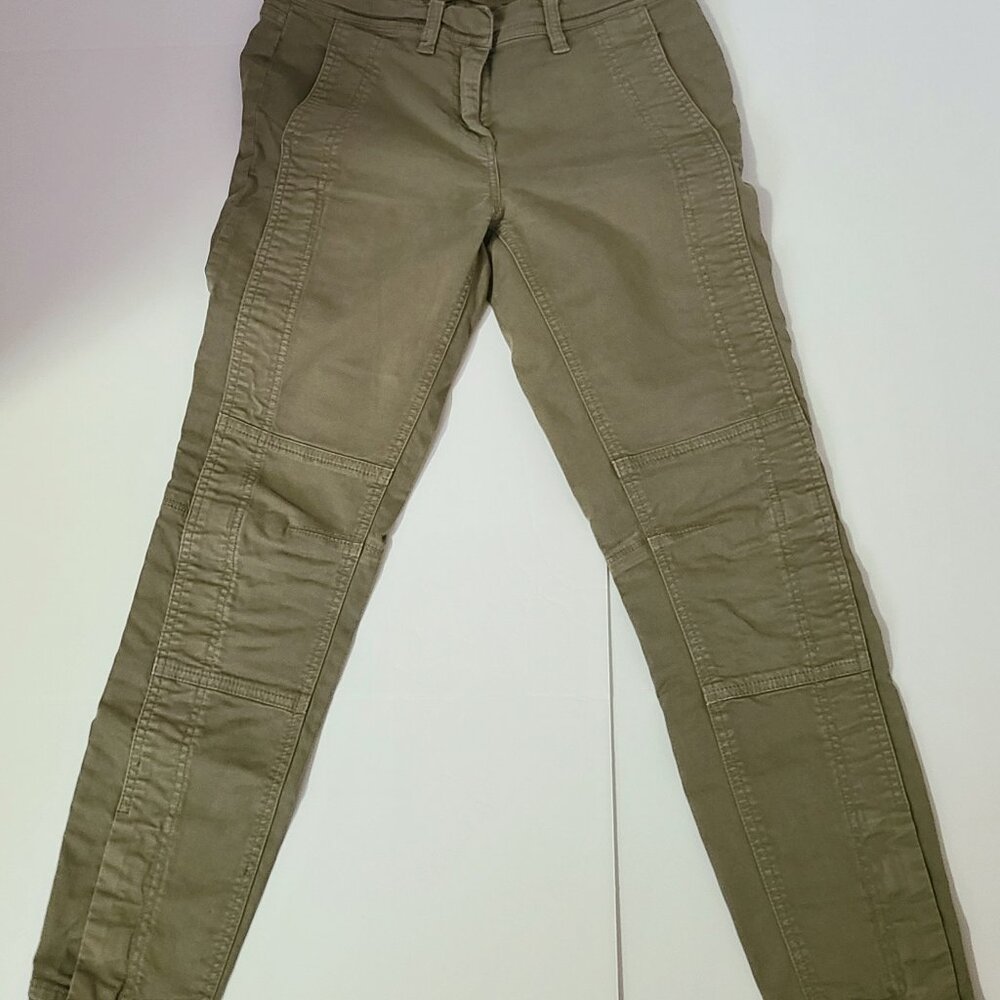 J-Crew Olive Green, Moto Zip Slit, Jeans